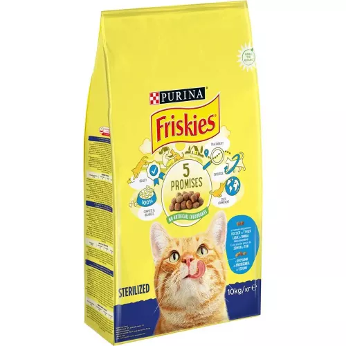 Сухой корм для стерилизованных кошек Friskies 10 кг (лосось и овощи) (7613033205064) - фото №2