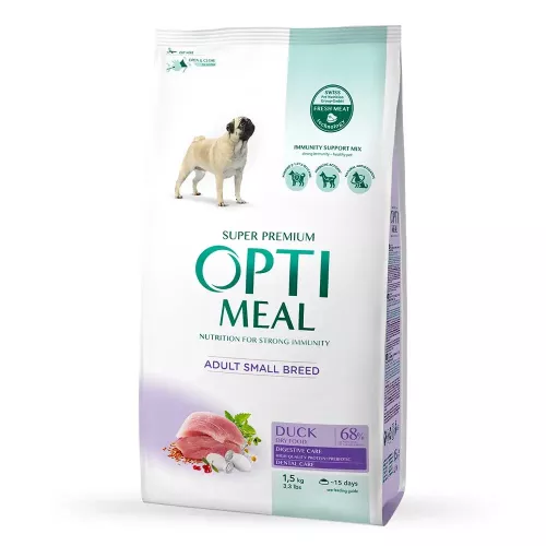 Optimeal 1,5 кг (качка) сухий корм для дорослих собак малих порід