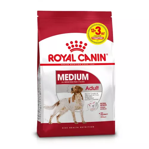 Royal Canin Medium Adult 12 + 3 kg сухий корм для дорослих собак середніх порід старше 12 місяців