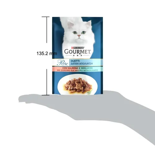 Purina Gourmet Perle pouch 85 г (лосось и сайда) влажный корм для котов - фото №3