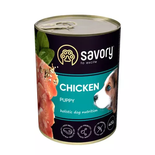 Вологий корм Savory для цуценят 400 гр зі смаком курки (30556) Savory Puppy Chicken