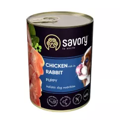 Вологий корм Savory для цуценят 400 гр зі смаком курки та кролика (30587) Savory Puppy Rabbit & Chicken