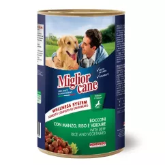 Вологий корм для собак Migliorcane 1250 г (яловичина, овочі, рис) (8007520011518)