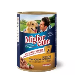Вологий корм для собак Migliorcane 405г (курка та індичка) (8007520011105)
