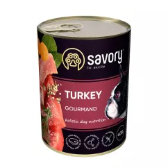 Вологий корм Savory для дорослих собак 400 гр зі смаком індички (30518) Savory Dog Gourmand Turkey