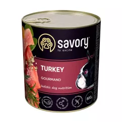 Вологий корм Savory для дорослих собак 800 гр зі смаком індички (30525) Savory Dog Gourmand Turkey