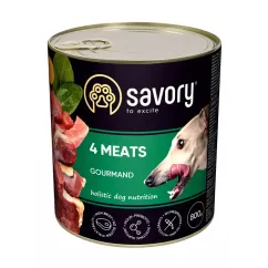 Вологий корм Savory для дорослих собак 800 гр зі смаком м'ясного асорті (30402) Savory Dog Gourmand 4 Meats