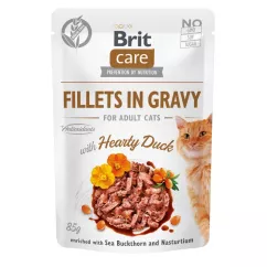 Вологий корм для котів Brit Care Cat pouch 85g (філе качки в соусі) (100529/0518)