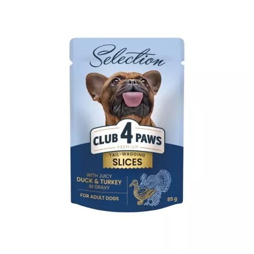 Вологий корм для собак Club 4 Paws Premium Selection 85г (качка та індичка) (4820215368049)