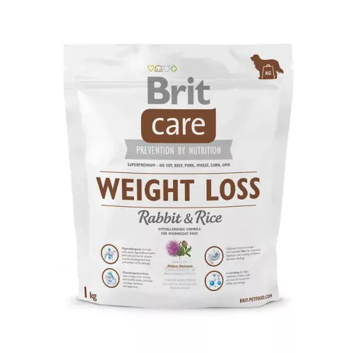 Brit Care Weight Loss Rabbit & Rice 1kg сухий корм для собак із зайвою вагою