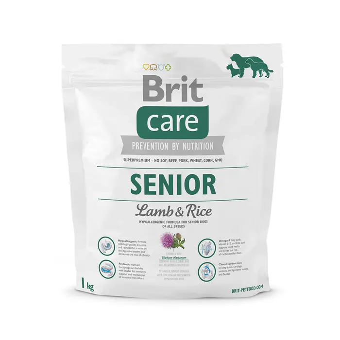 Brit Care Senior Lamb & Rice 1 kg сухий корм для літніх собак усіх порід Brit Care Senior Lamb & Rice 1 kg сухий корм для літніх собак усіх порід