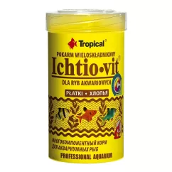 Tropical Ichtio-Vit Сухий корм для всіх акваріумних риб у пластівцях 100 мл
