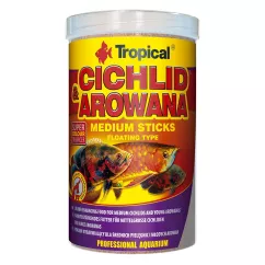 Tropical Cichlid Carnivore Medium Sticks Сухий корм для м'ясоїдних цихлід у паличках 1 л