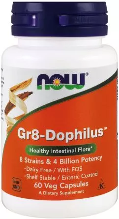 Пробіотики Now Foods Gr8-Dophilus 60 гелевих капсул (733739029126)