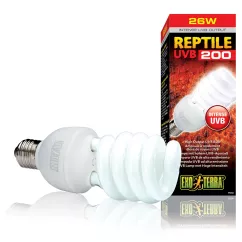 Компактна люмінесцентна лампа Exo Terra «Reptile UVB 200» для опромінення променями УФ-В спектра 26 W, E27 (для опромінення) (PT2341)