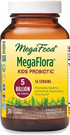 Пробиотик MegaFlora Kids Probiotic, Mega Food 30 капсул (51494102145)