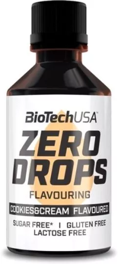 Ароматизированные капли Biotech Zero Drops 50 мл печенье и крем (5999076233854)