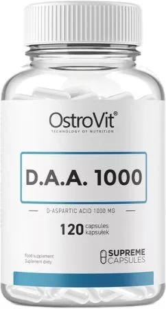 Бустер тестостерона OstroVit D.A.A 1000 Supreme Capsules 120 капсул (5903246227406)
