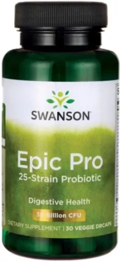 Пробіотик Swanson Epic Pro 25-Strain 30 капсул (SWA030)