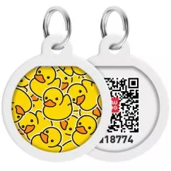 Collar WAUDOG Smart ID Адресник с QR паспортом «Уточки» ⌀ 30 мм (230-0204)