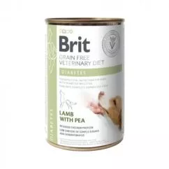 Вологий лікувальний корм Brit VetDiets Dog Diabets з ягнятком та горохом, 400 г (100263/5910)