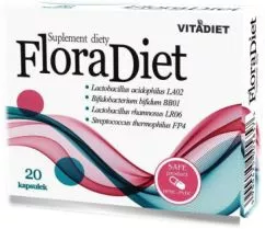 Пищевая добавка Vitadiet Flora Diet 20 капсул для кишечника (5900425005657)