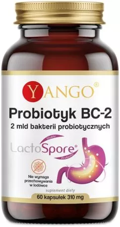 Пищевая добавка Yango Probiotic BC-2 60 капсул (5907483417248)