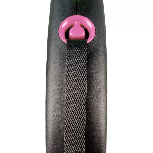 Flexi Black Design Поводок-рулетка для собак с лентой L 5 м/25 кг розовая (FL 034118) - фото №2