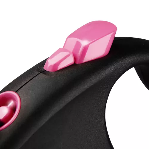 Flexi Black Design Повідець-рулетка для собак зі стрічкою М 5 м/20 кг рожева (FL 034019) - фото №3