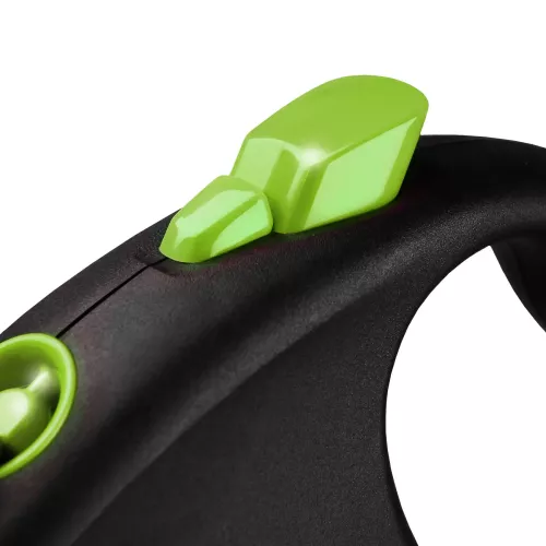 Flexi Black Design Повідець-рулетка для собак зі стрічкою S 5 м/15 кг зелена (FL 033920) - фото №3