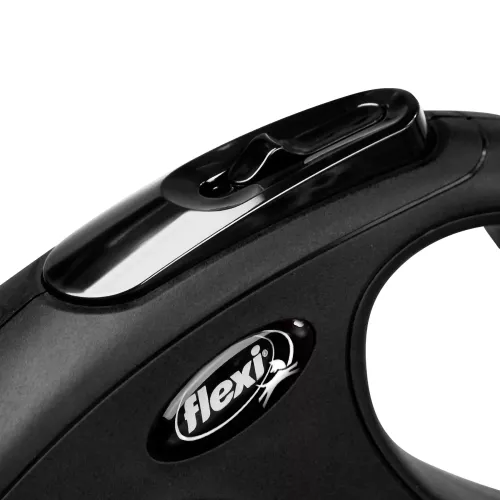 Flexi New Classic Поводок-рулетка для собак с лентой S 5 м/15 кг черная (11831) - фото №3