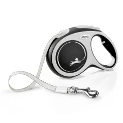 Flexi New Comfort Поводок-рулетка для собак с лентой L 5 м/60 кг черная (FL 043721)