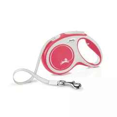 Flexi New Comfort Повідець-рулетка для собак зі стрічкою М 5м/25 кг червона (FL 043622)