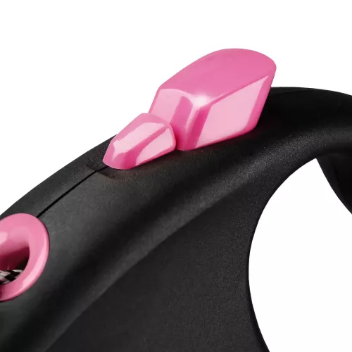 Flexi Black Design Поводок-рулетка для собак с тросом M 5м/20 кг розовая (FL 033418) - фото №3
