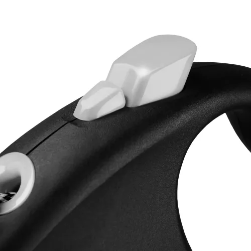 Flexi Black Design Повідець-рулетка для собак з тросом S 5м/12 кг чорна (FL 033302) - фото №3