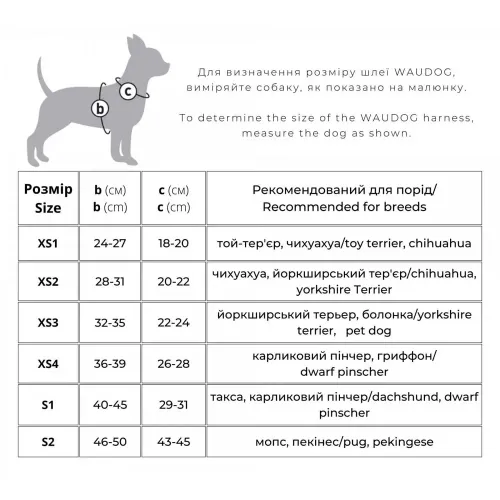 Шлейка Collar WAUDOG Clothes світловідбивна з QR-паспортом ХS-3 (C2928) - фото №5