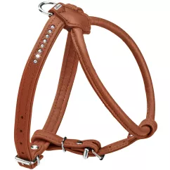 Шлея Hunter шкіряна «Harness Round & Soft Luxus Elk Petit» 42-48 см / 6-14 мм (коричневий) (HUN43544)