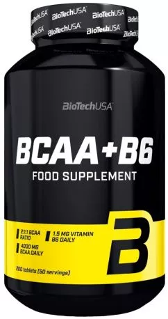 Амінокислота Biotech BCAA + B6 200 таблеток (5999076234073)