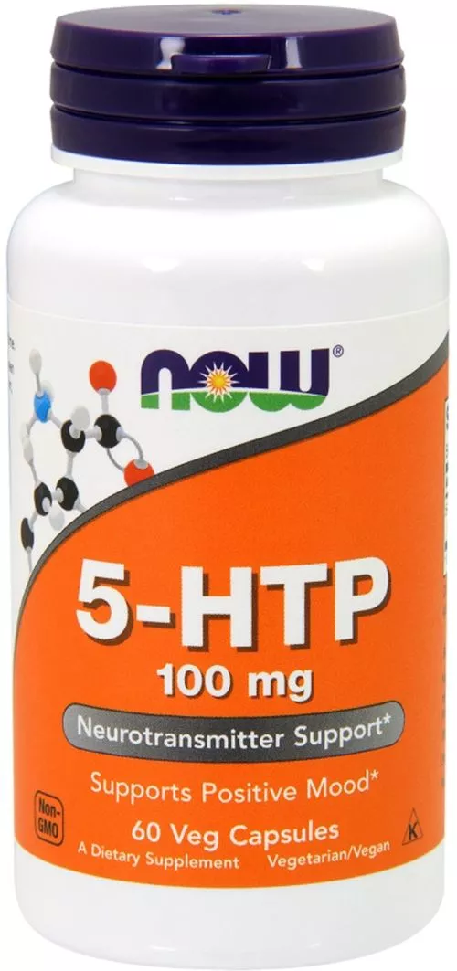 Аминокислота Now Foods 5-HTP (Гидрокситриптофан) 100 мг 60 гелевых капсул (733739001054) - фото №3