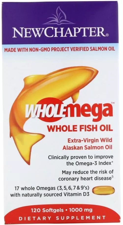 Жирні кислоти New Chapter Wholemega омега з риб'ячого жиру 1000 мг 120 желатинових капсул (727783050038) - фото №3