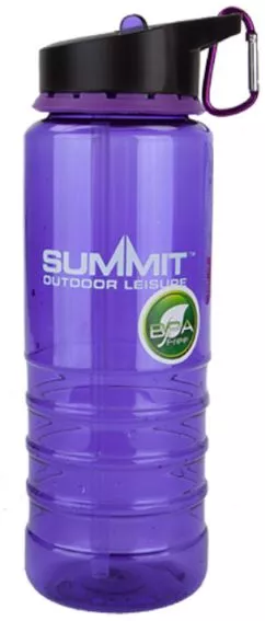 Бутылка Summit Water Bottle Tritan с соломинкой и карабином 700 мл Фиолетовая (SET309P)