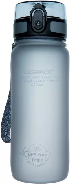 Бутылка для воды Uzspace Frosted 650 мл Серая (6955482370988)