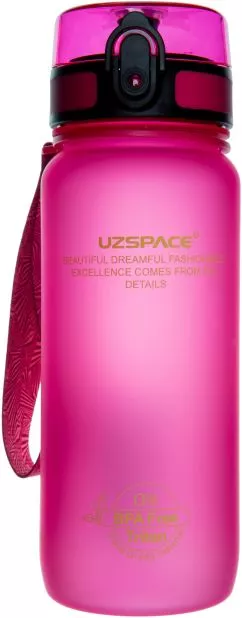 Бутылка для воды Uzspace Frosted 650 мл Розовая (6955482370957)