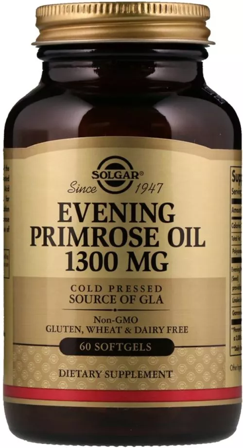 Жирні кислоти Solgar Evening Primrose Oil Масло примули вечірньої 1300 м 60 капсул (033984010574) - фото №3