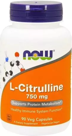 Амінокислота Now Foods L-Цитрулін 750 мг 90 капсул (733739000835)
