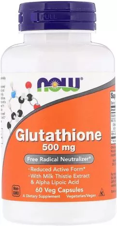 Амінокислота Now Foods Глутатіон 500 мг, 60 вегетаріанських капсул (733739001047)