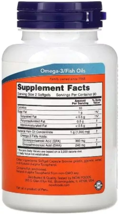 Омега-3, Omega-3 Mini Gels, Now Foods 180 м'яких таблеток (733739016850) - фото №3