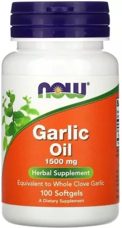 Часникова олія, 1500 мг, Garlic Oil, Now Foods 100 гелевих капсул (733739017901)