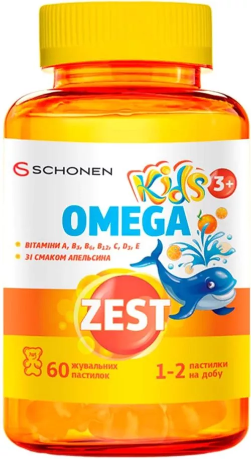 Зест ZEST Kids Omega Витамины №60 жевательных пластинок (000001226) - фото №2