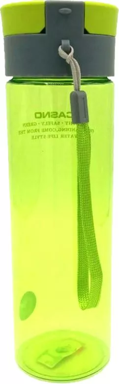 Бутылка для воды Casno KXN-1145 600 мл с пластиковым венчиком Зеленая (KXN-1145_Green)
